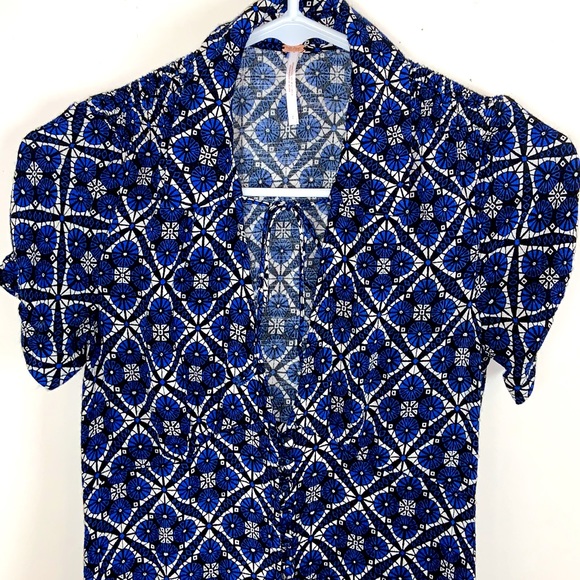 🌷Free People Swing Blue And White Dress Size 0 - Picture 4 of 7